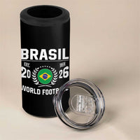Brasil Flag Brazil Soccer Football Fan 4 in 1 Can Cooler Tumbler