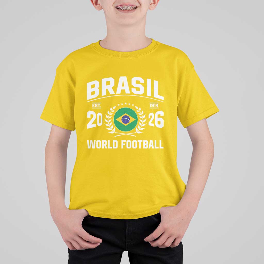 Brasil Flag Brazil Soccer Football Fan T Shirt For Kid