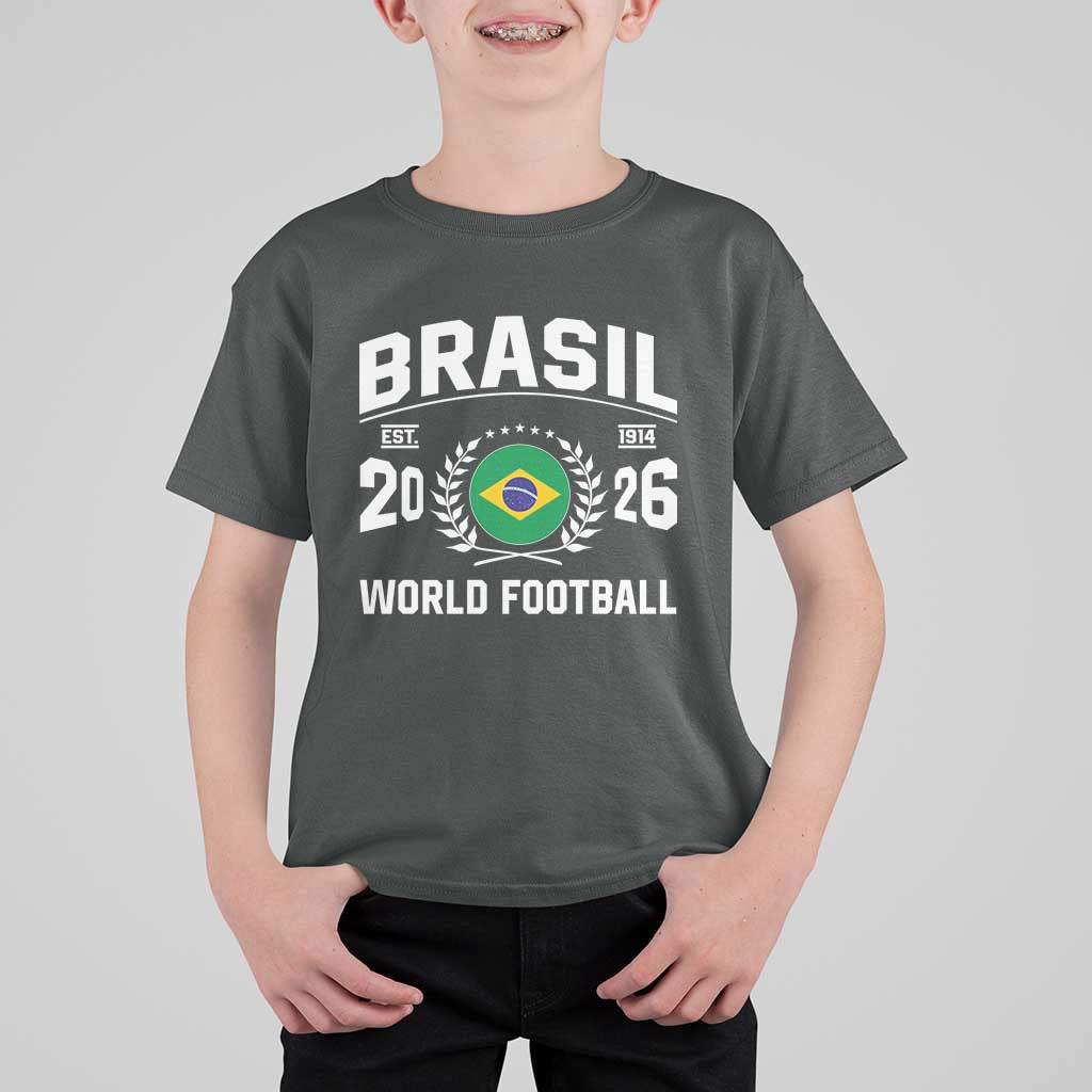 Brasil Flag Brazil Soccer Football Fan T Shirt For Kid