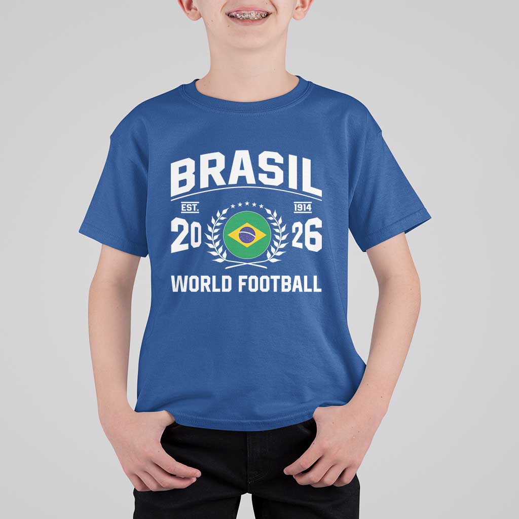 Brasil Flag Brazil Soccer Football Fan T Shirt For Kid