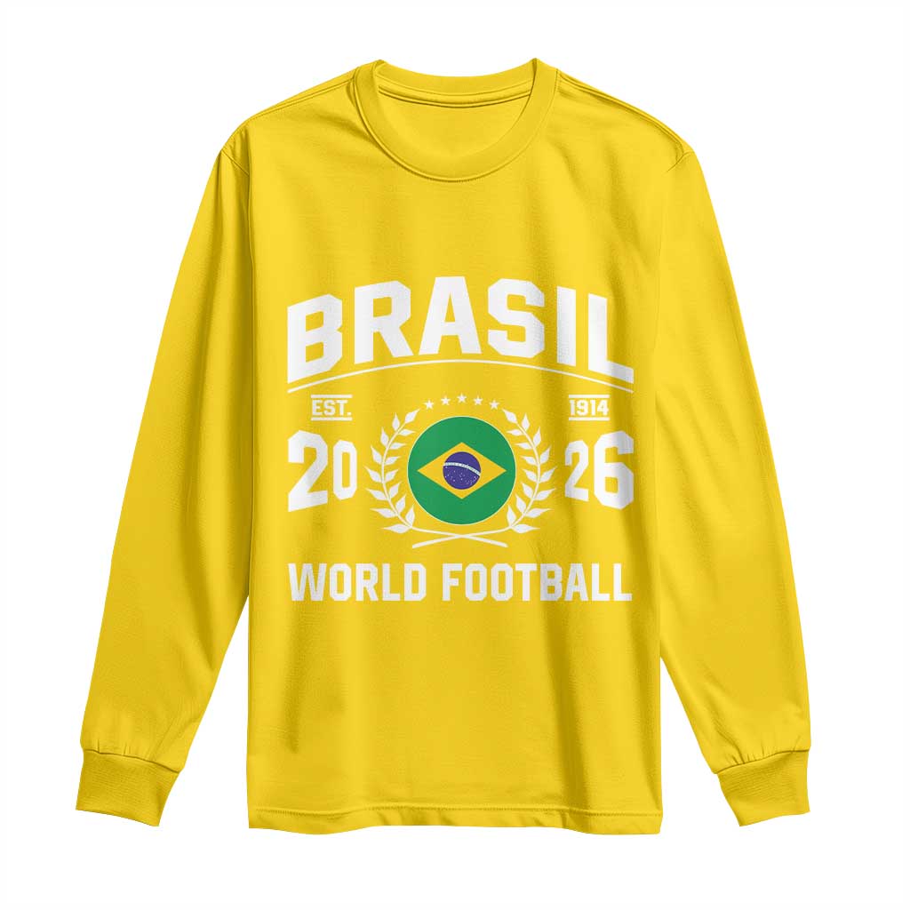 Brasil Flag Brazil Soccer Football Fan Long Sleeve Shirt