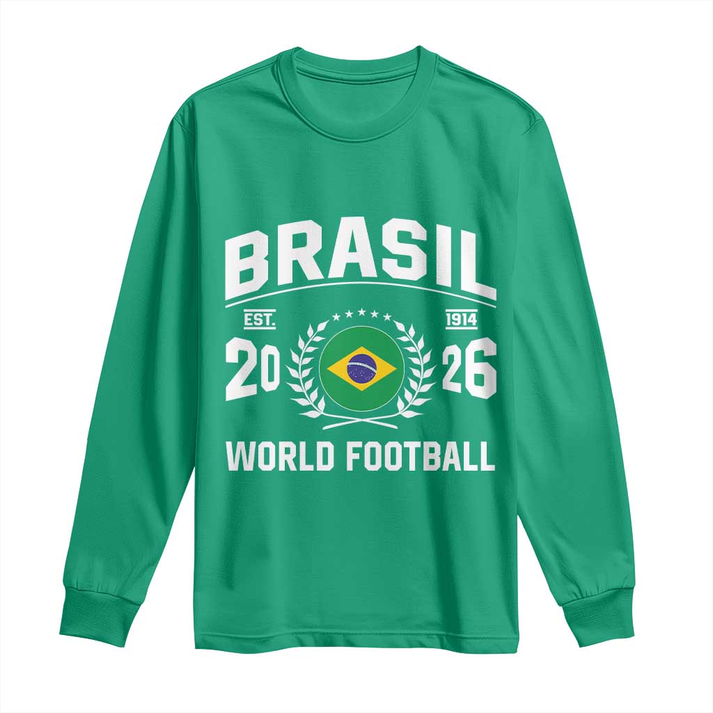 Brasil Flag Brazil Soccer Football Fan Long Sleeve Shirt
