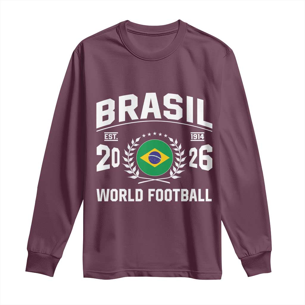 Brasil Flag Brazil Soccer Football Fan Long Sleeve Shirt