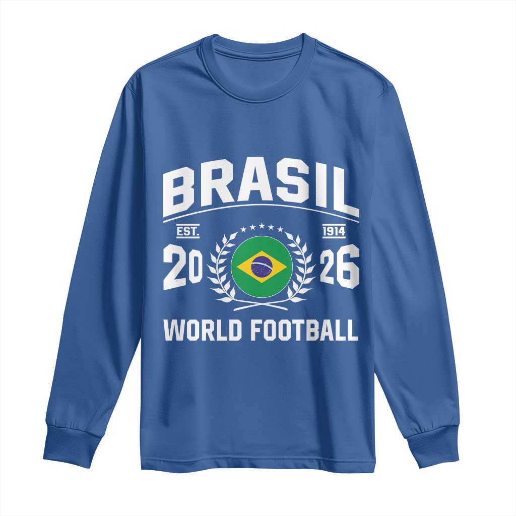 Brasil Flag Brazil Soccer Football Fan Long Sleeve Shirt