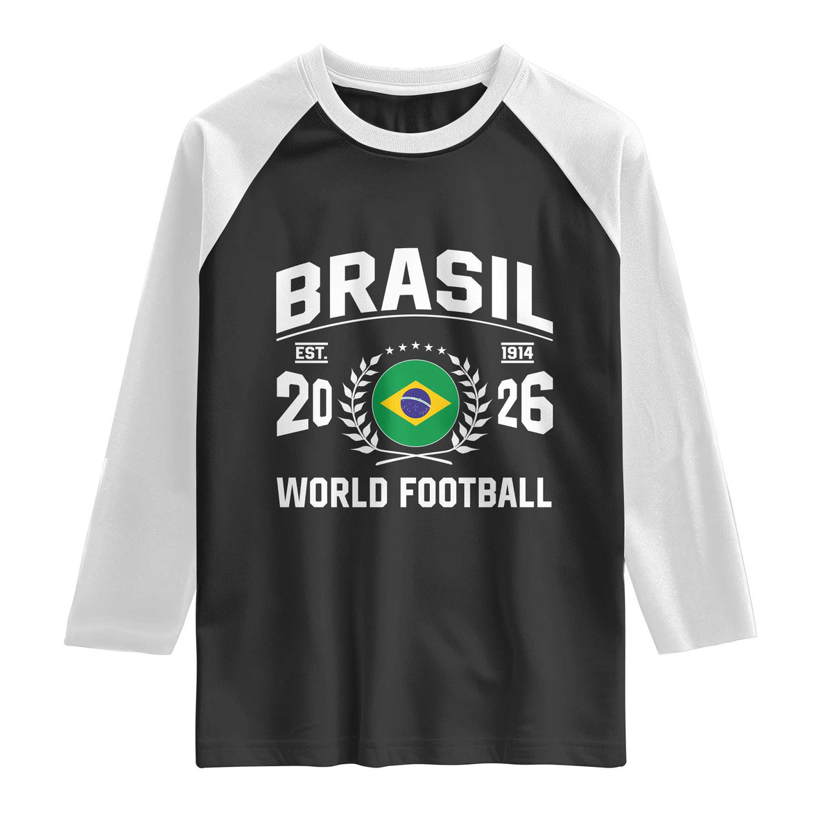 Brasil Flag Brazil Soccer Football Fan Raglan Shirt