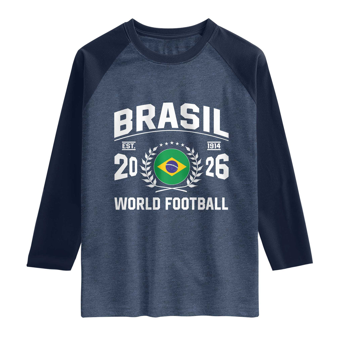 Brasil Flag Brazil Soccer Football Fan Raglan Shirt