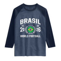 Brasil Flag Brazil Soccer Football Fan Raglan Shirt