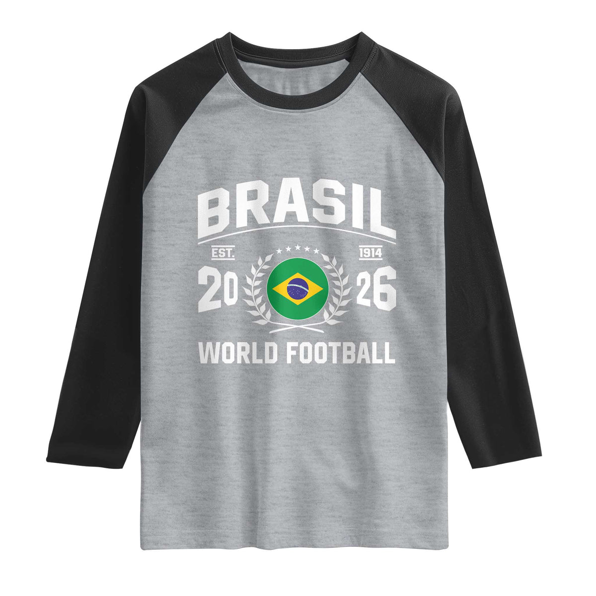 Brasil Flag Brazil Soccer Football Fan Raglan Shirt