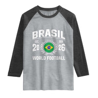 Brasil Flag Brazil Soccer Football Fan Raglan Shirt