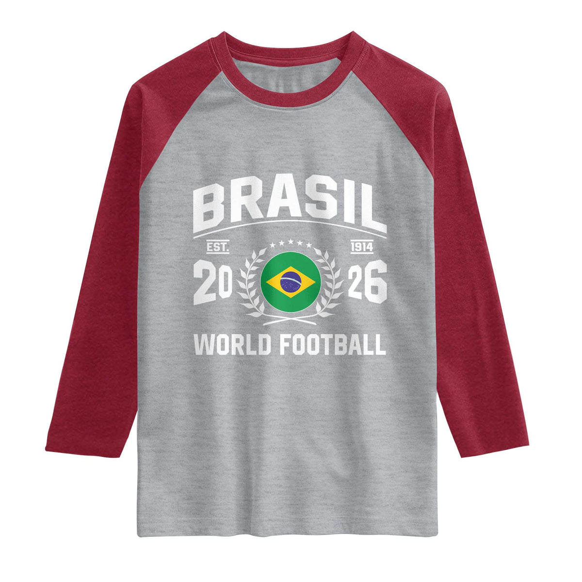 Brasil Flag Brazil Soccer Football Fan Raglan Shirt