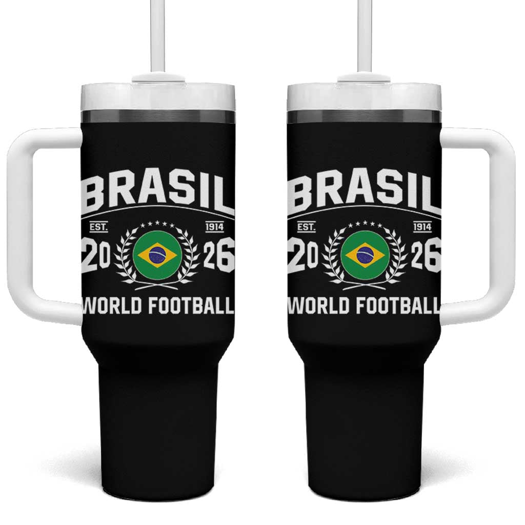Brasil Flag Brazil Soccer Football Fan Tumbler With Handle
