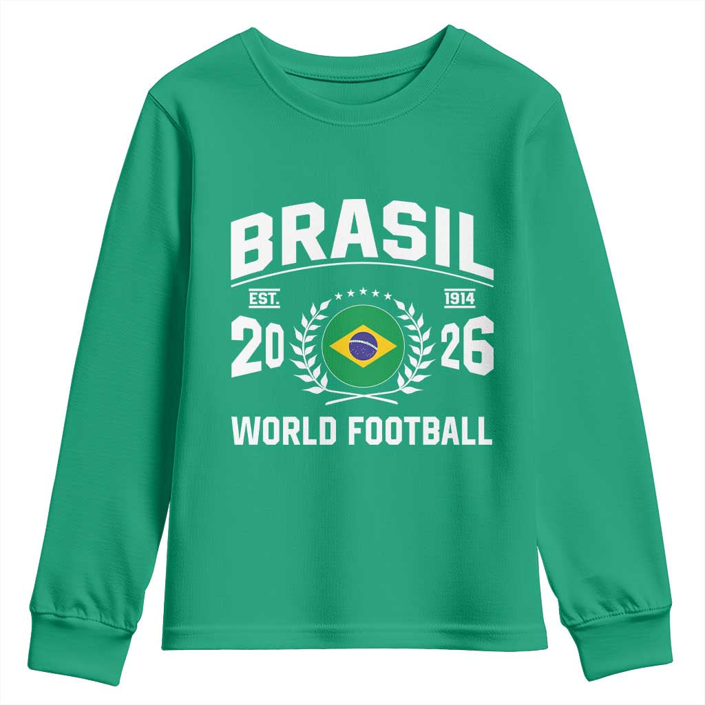 Brasil Flag Brazil Soccer Football Fan Youth Sweatshirt