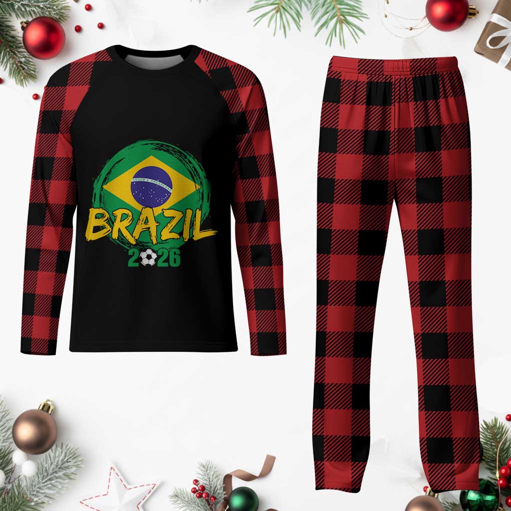 Brazil Soccer Fan Brasil Flag Plaid Pajama Set Brazilian Football Game Day Supporter
