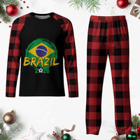 Brazil Soccer Fan Brasil Flag Plaid Pajama Set Brazilian Football Game Day Supporter