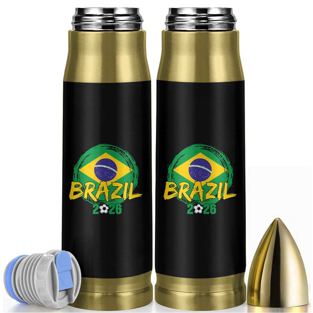 Brazil Soccer Fan Brasil Flag Bullet Tumbler Brazilian Football Game Day Supporter