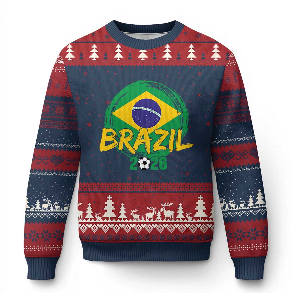 Brazil Soccer Fan Brasil Flag Ugly Christmas Sweater Brazilian Football Game Day Supporter