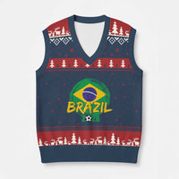 Brazil Soccer Fan Brasil Flag V-Neck Knit Sweater Vest Brazilian Football Game Day Supporter