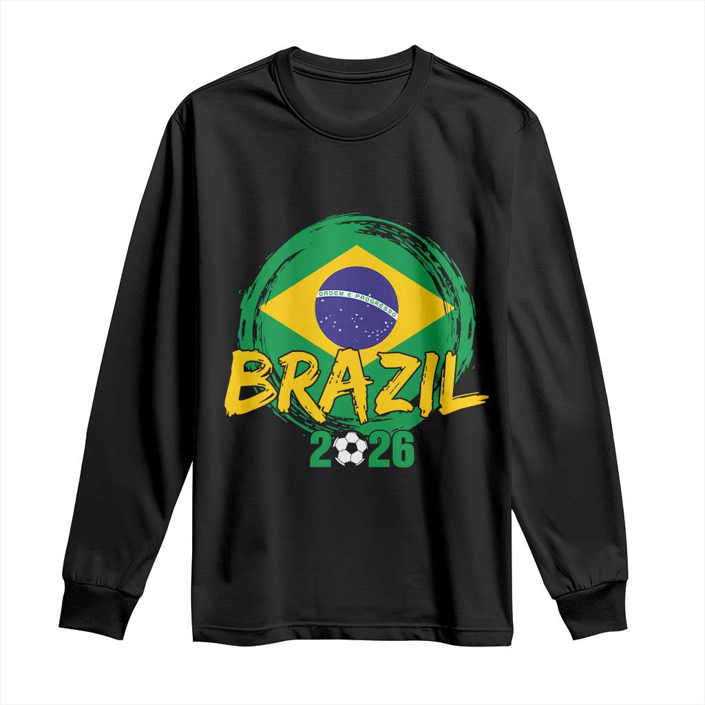 Brazil Soccer Fan Brasil Flag Long Sleeve Shirt Brazilian Football Game Day Supporter