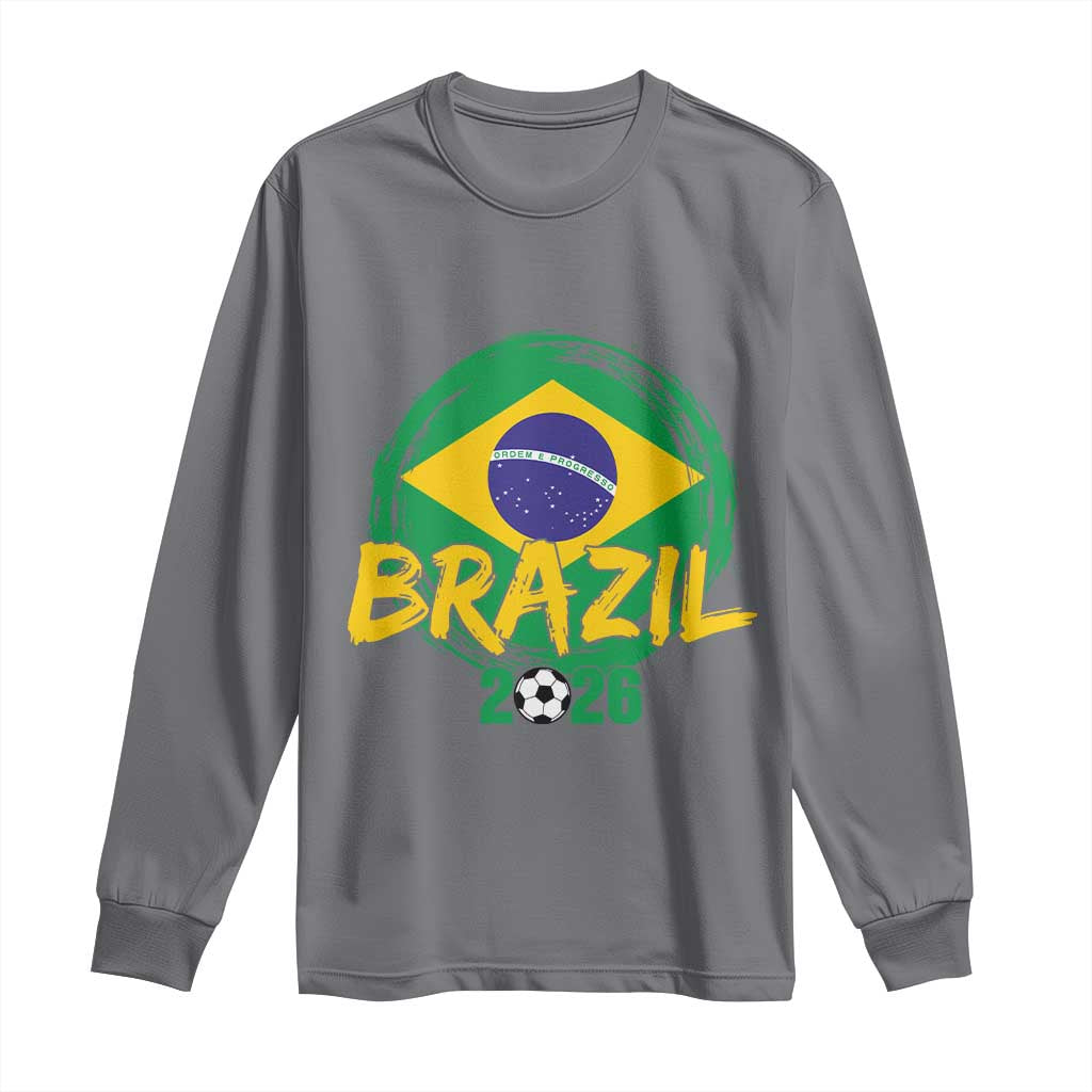Brazil Soccer Fan Brasil Flag Long Sleeve Shirt Brazilian Football Game Day Supporter