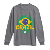 Brazil Soccer Fan Brasil Flag Long Sleeve Shirt Brazilian Football Game Day Supporter