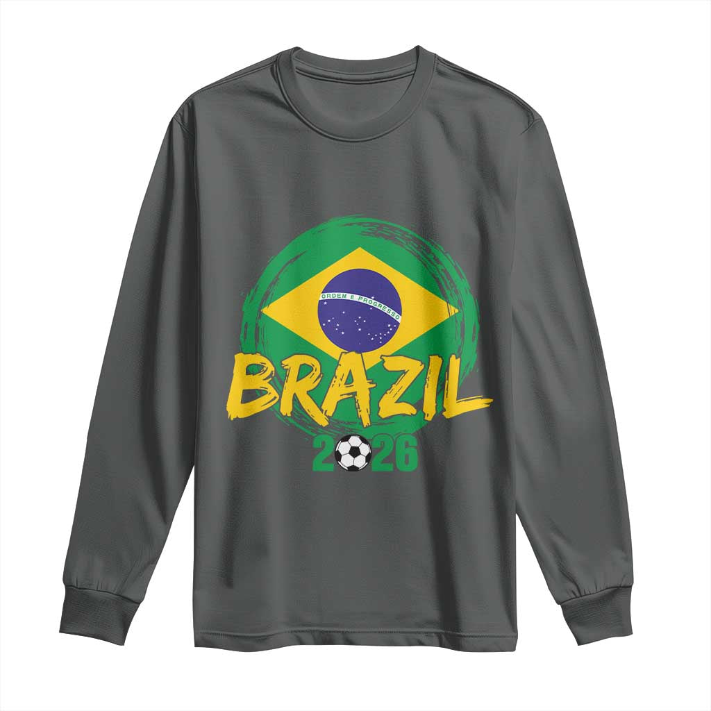 Brazil Soccer Fan Brasil Flag Long Sleeve Shirt Brazilian Football Game Day Supporter