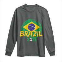 Brazil Soccer Fan Brasil Flag Long Sleeve Shirt Brazilian Football Game Day Supporter