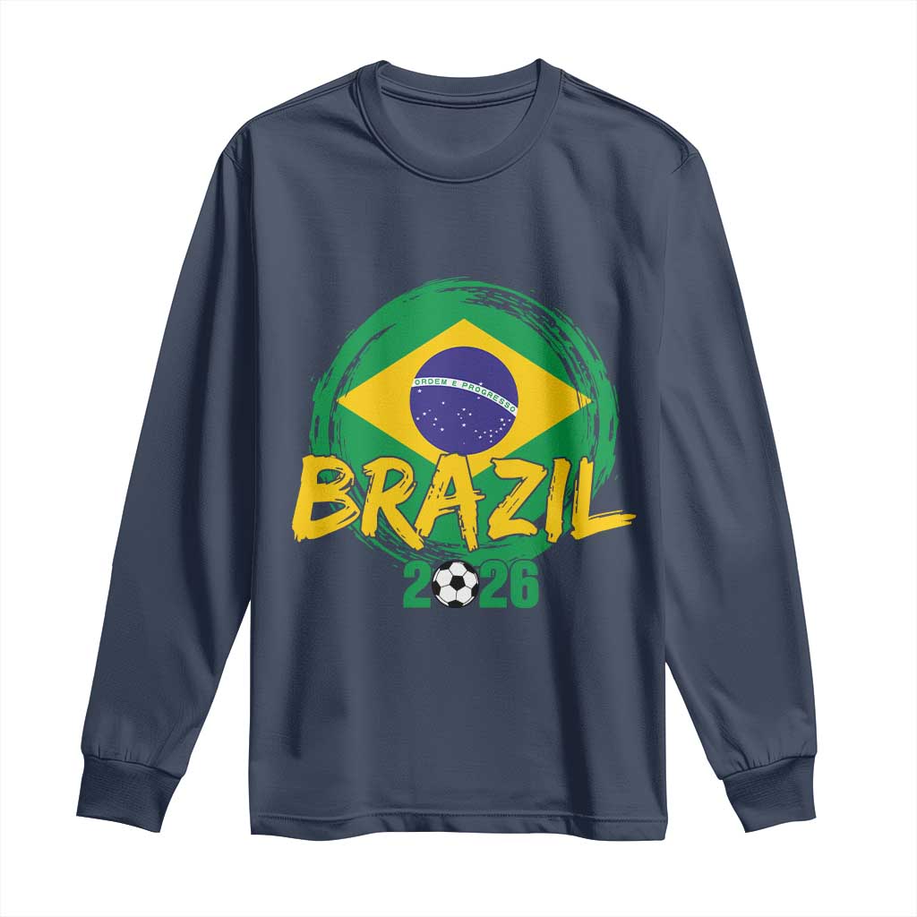 Brazil Soccer Fan Brasil Flag Long Sleeve Shirt Brazilian Football Game Day Supporter