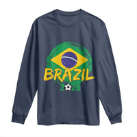 Brazil Soccer Fan Brasil Flag Long Sleeve Shirt Brazilian Football Game Day Supporter