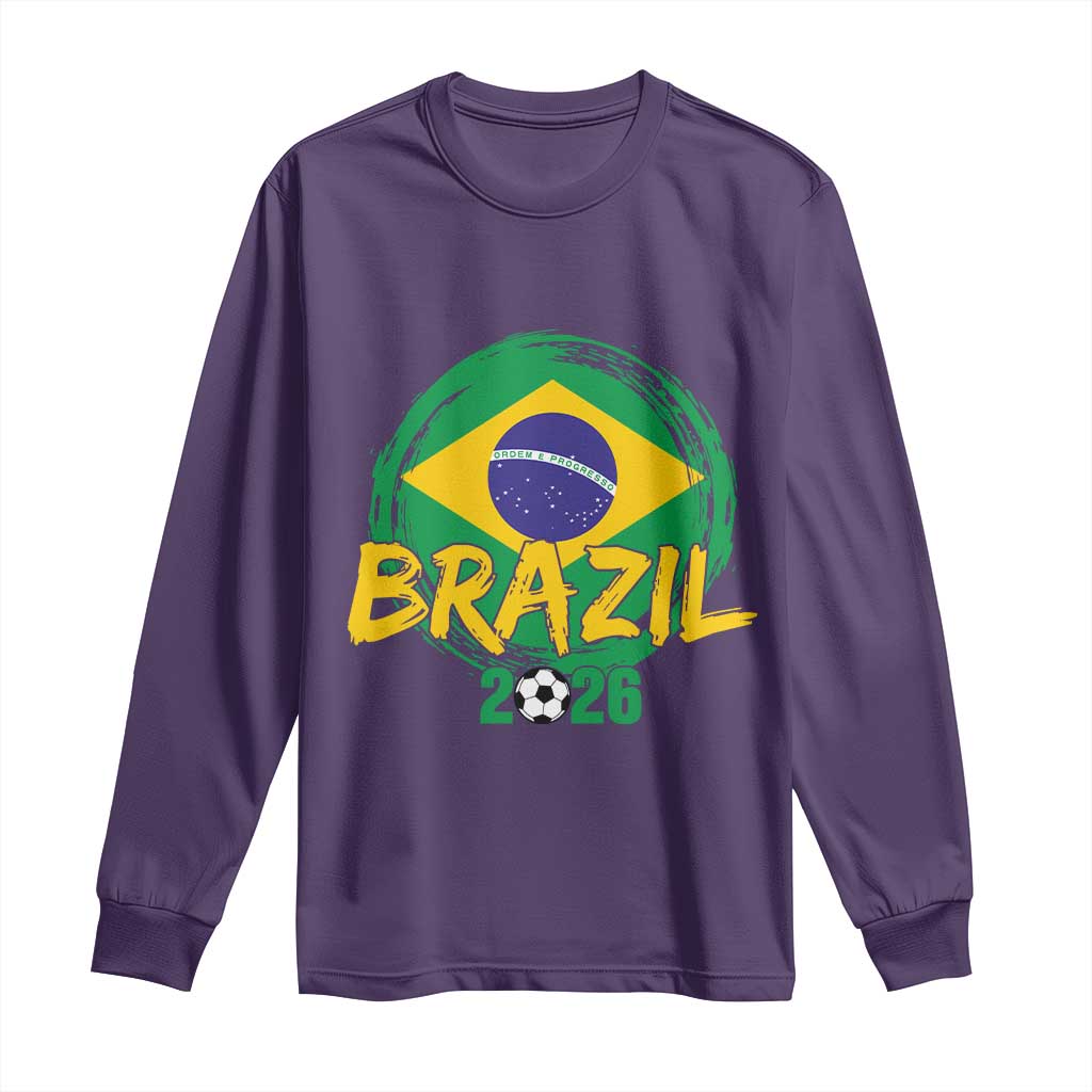 Brazil Soccer Fan Brasil Flag Long Sleeve Shirt Brazilian Football Game Day Supporter