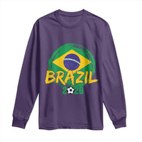 Brazil Soccer Fan Brasil Flag Long Sleeve Shirt Brazilian Football Game Day Supporter