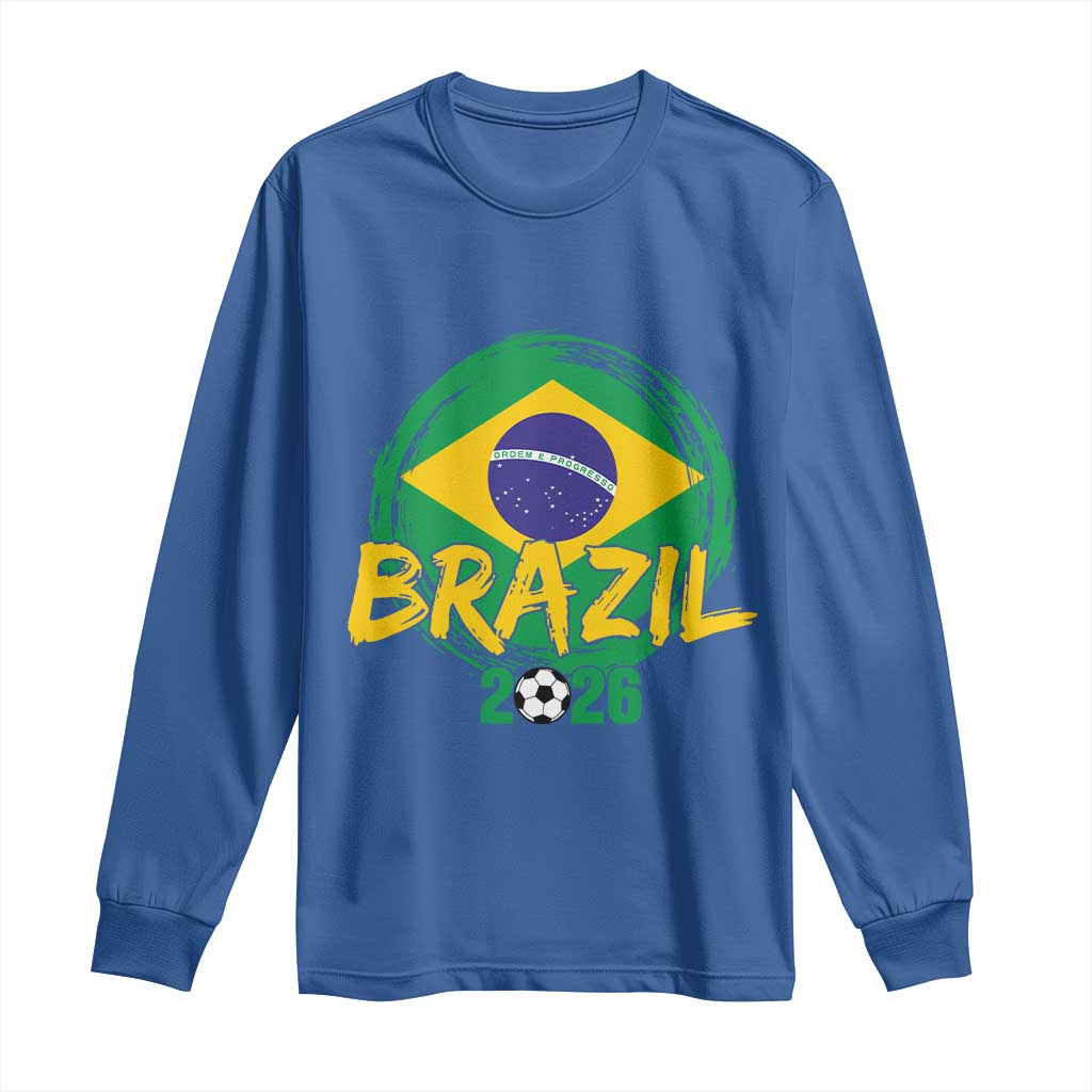 Brazil Soccer Fan Brasil Flag Long Sleeve Shirt Brazilian Football Game Day Supporter