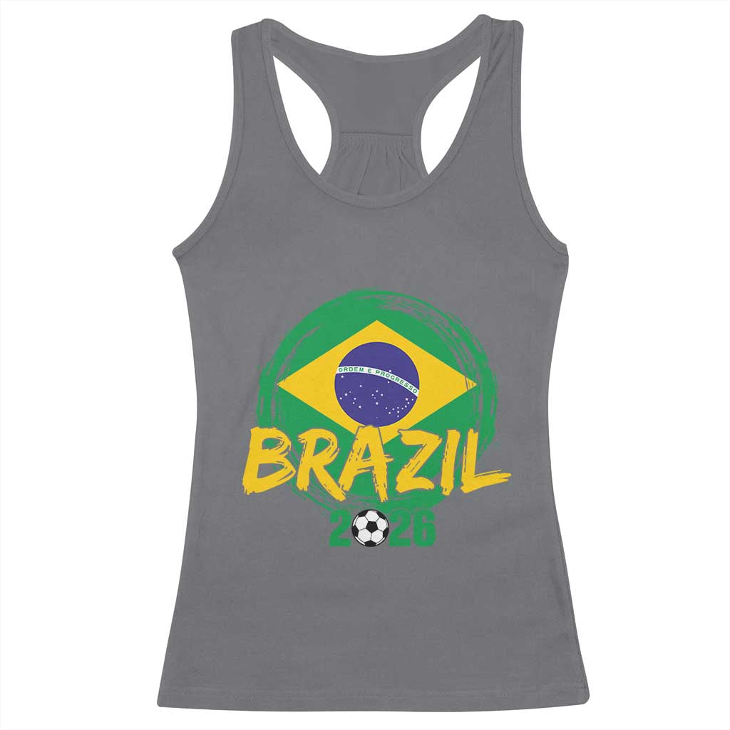 Brazil Soccer Fan Brasil Flag Racerback Tank Top Brazilian Football Game Day Supporter