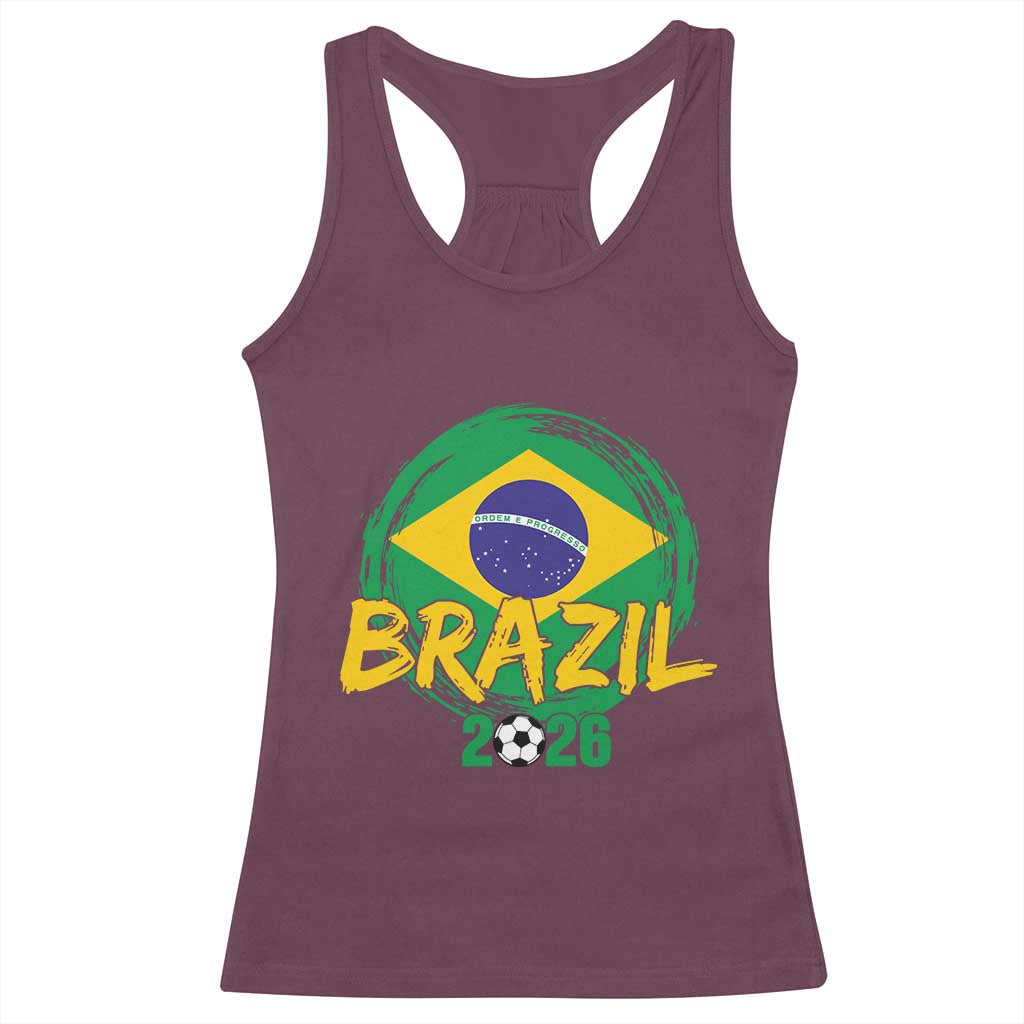 Brazil Soccer Fan Brasil Flag Racerback Tank Top Brazilian Football Game Day Supporter