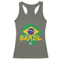 Brazil Soccer Fan Brasil Flag Racerback Tank Top Brazilian Football Game Day Supporter