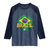 Brazil Soccer Fan Brasil Flag Raglan Shirt Brazilian Football Game Day Supporter