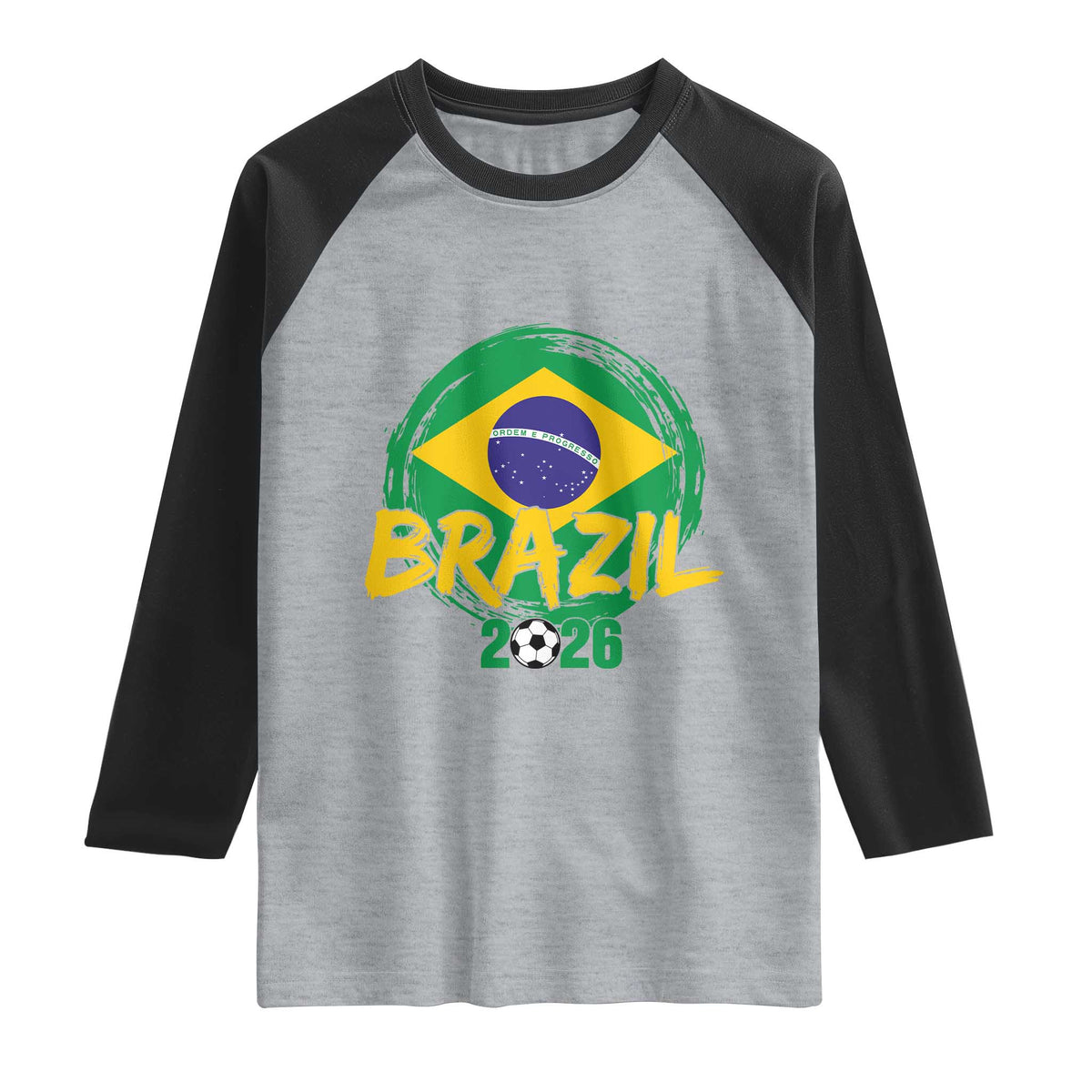 Brazil Soccer Fan Brasil Flag Raglan Shirt Brazilian Football Game Day Supporter