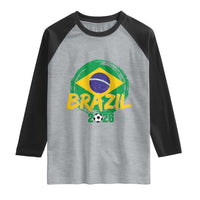 Brazil Soccer Fan Brasil Flag Raglan Shirt Brazilian Football Game Day Supporter