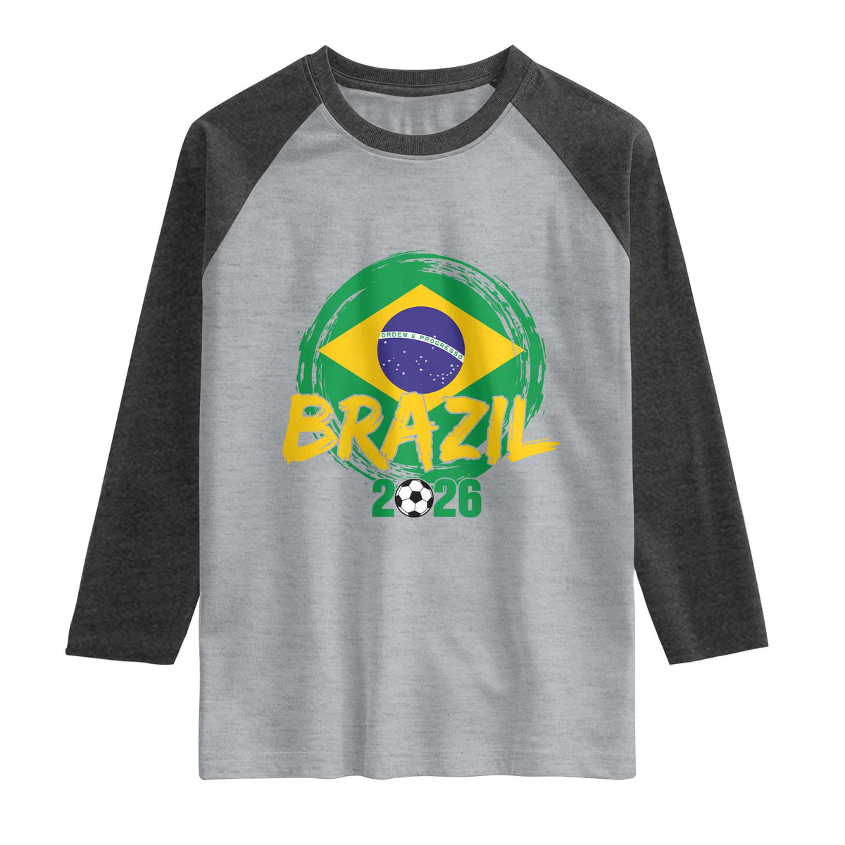 Brazil Soccer Fan Brasil Flag Raglan Shirt Brazilian Football Game Day Supporter