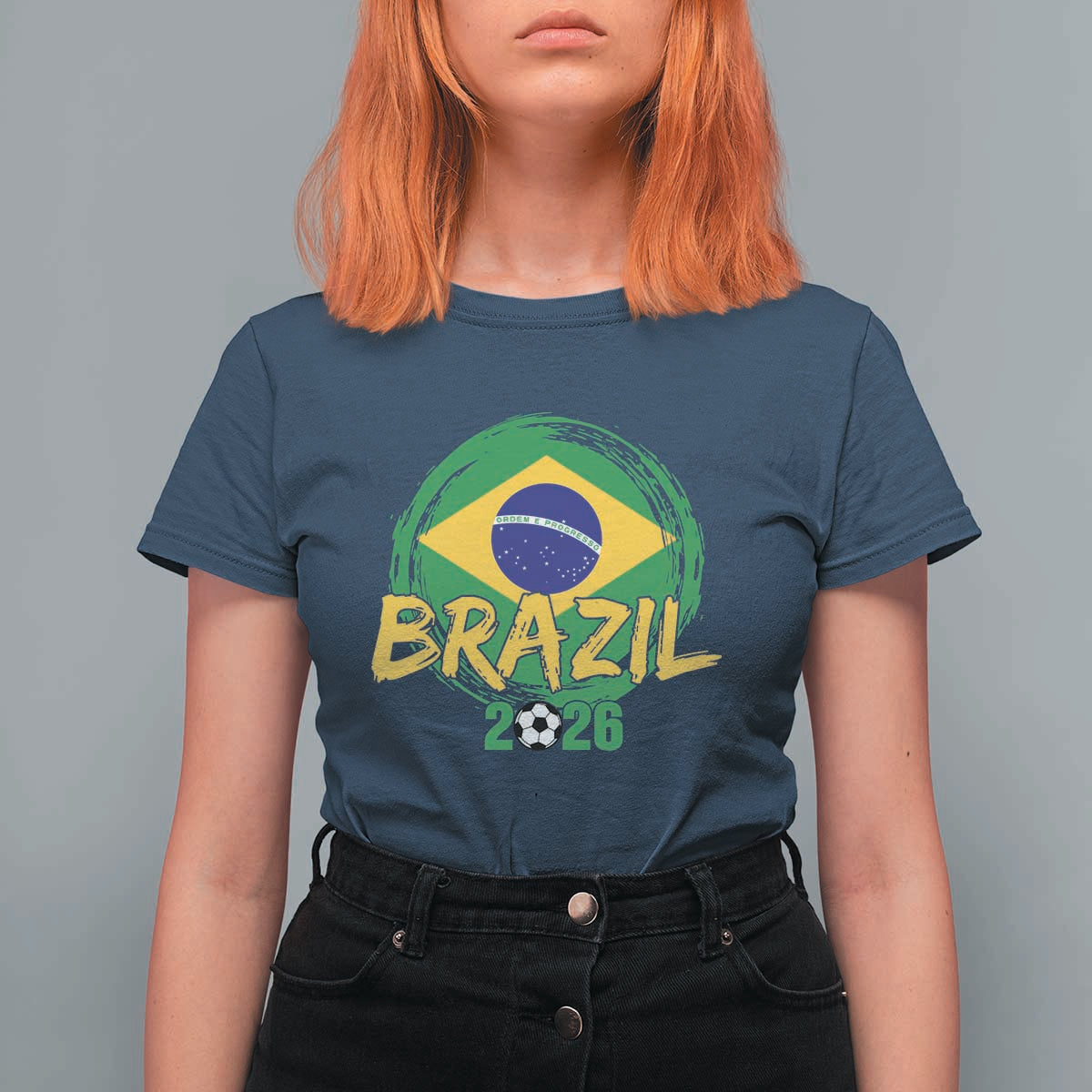 Brazil Soccer Fan Brasil Flag T Shirt For Women Brazilian Football Game Day Supporter