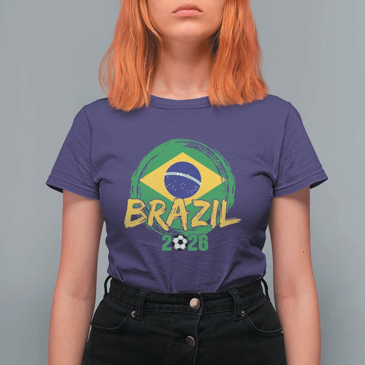 Brazil Soccer Fan Brasil Flag T Shirt For Women Brazilian Football Game Day Supporter