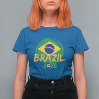 Brazil Soccer Fan Brasil Flag T Shirt For Women Brazilian Football Game Day Supporter