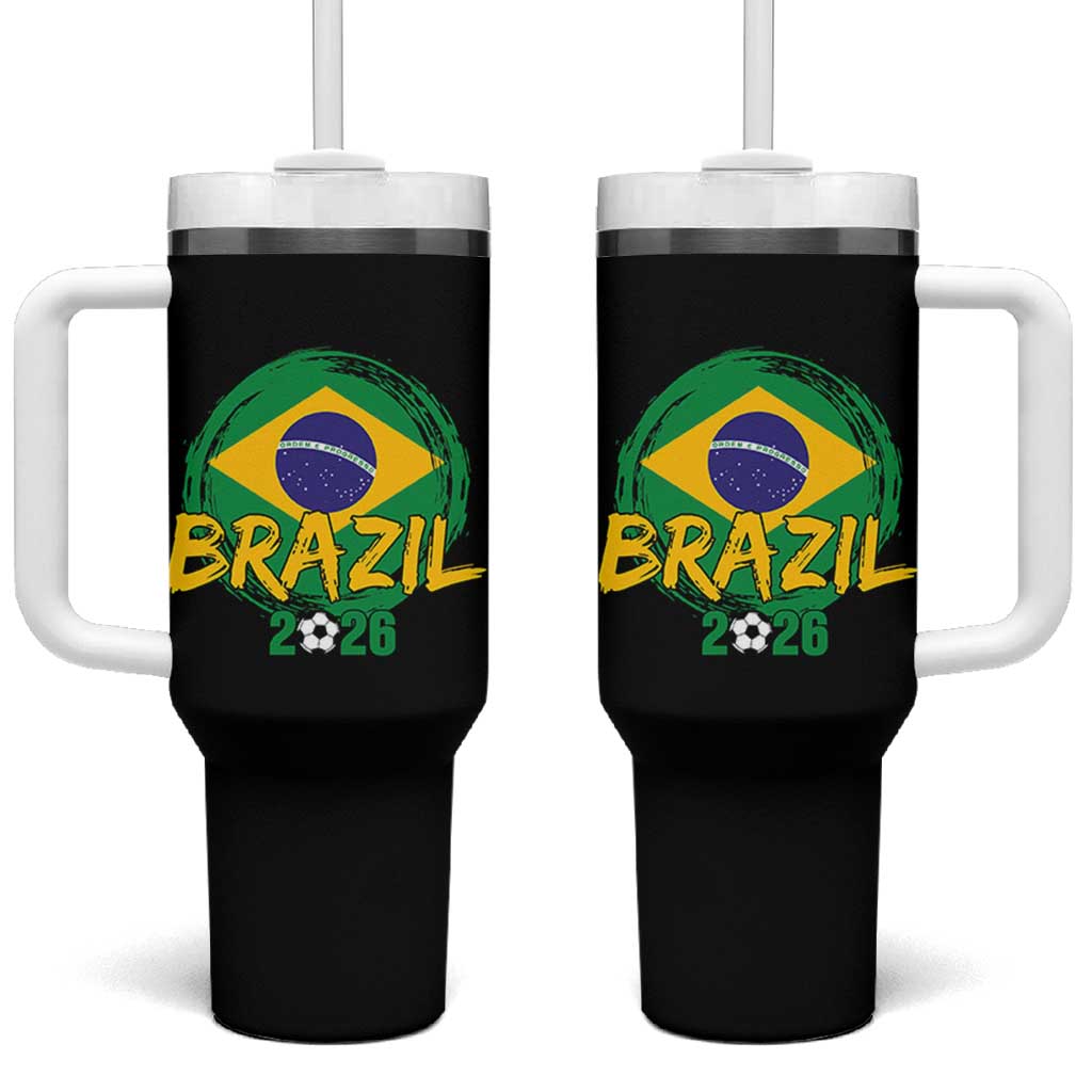 Brazil Soccer Fan Brasil Flag Tumbler With Handle Brazilian Football Game Day Supporter