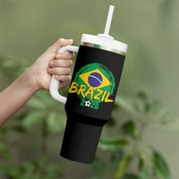 Brazil Soccer Fan Brasil Flag Tumbler With Handle Brazilian Football Game Day Supporter