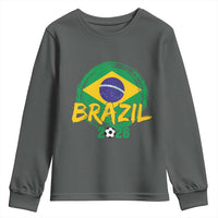 Brazil Soccer Fan Brasil Flag Youth Sweatshirt Brazilian Football Game Day Supporter