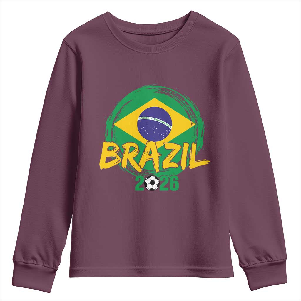 Brazil Soccer Fan Brasil Flag Youth Sweatshirt Brazilian Football Game Day Supporter