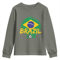 Brazil Soccer Fan Brasil Flag Youth Sweatshirt Brazilian Football Game Day Supporter