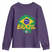 Brazil Soccer Fan Brasil Flag Youth Sweatshirt Brazilian Football Game Day Supporter