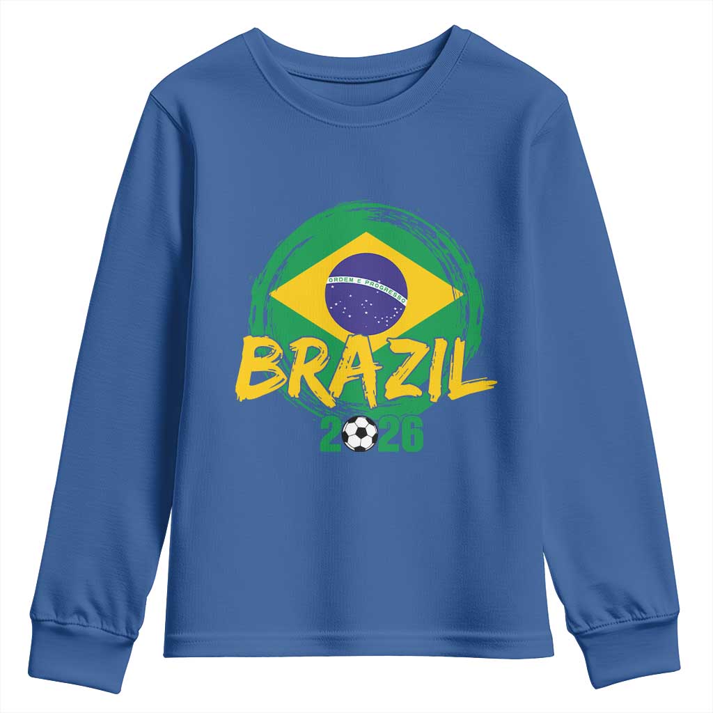 Brazil Soccer Fan Brasil Flag Youth Sweatshirt Brazilian Football Game Day Supporter