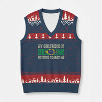 My Girlfriend is Brazilian Nothing Scares Me V-Neck Knit Sweater Vest Funny Boyfriend