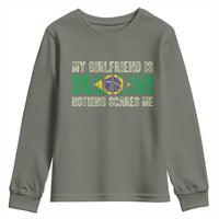 My Girlfriend is Brazilian Nothing Scares Me Youth Sweatshirt Funny Boyfriend